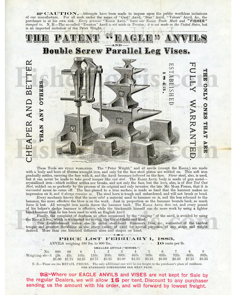 "The Patent Eagle Anvils" Poster